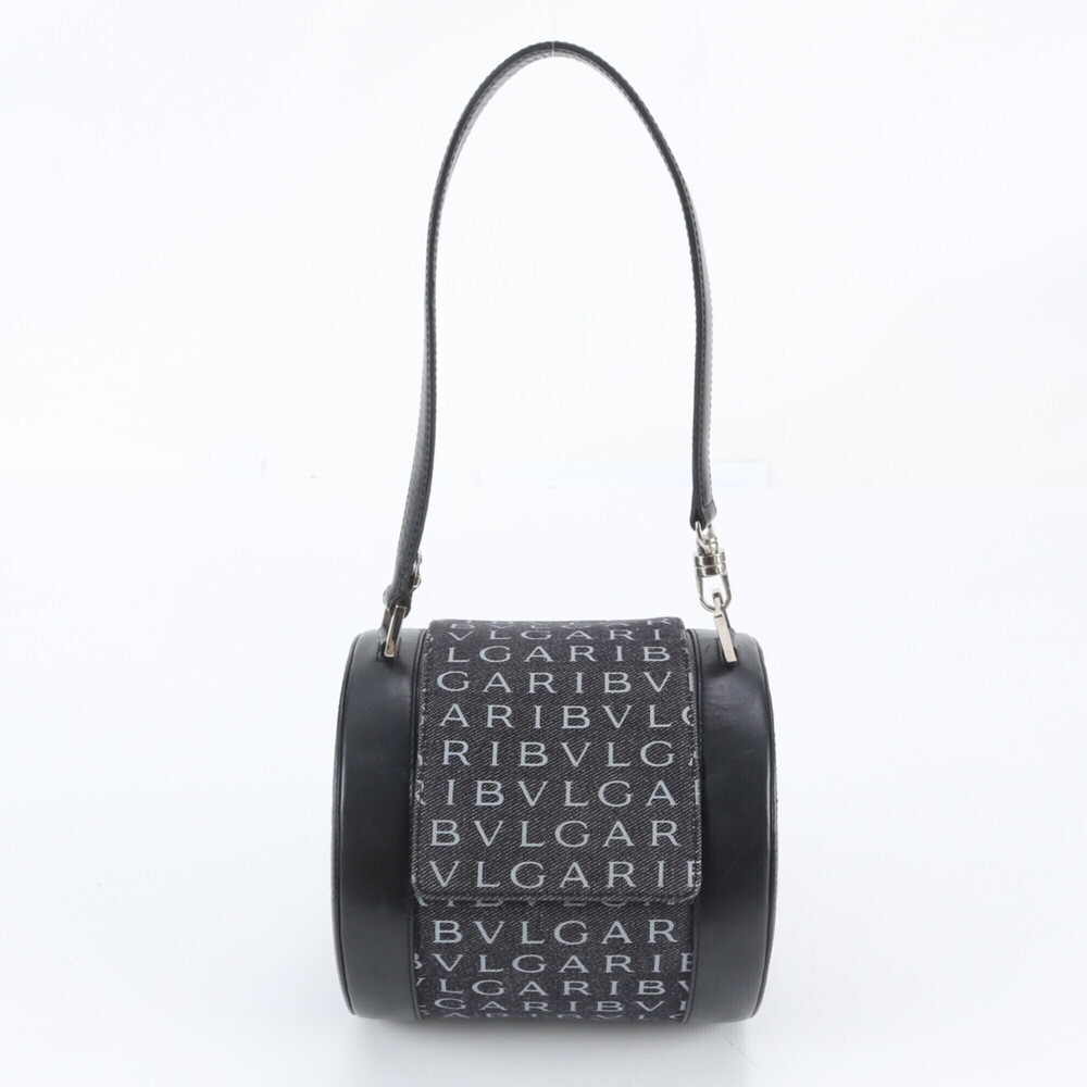 Bvlgari B.zero1 Logomania Leather Drum Shoulder Bag Tote Handbag for Women